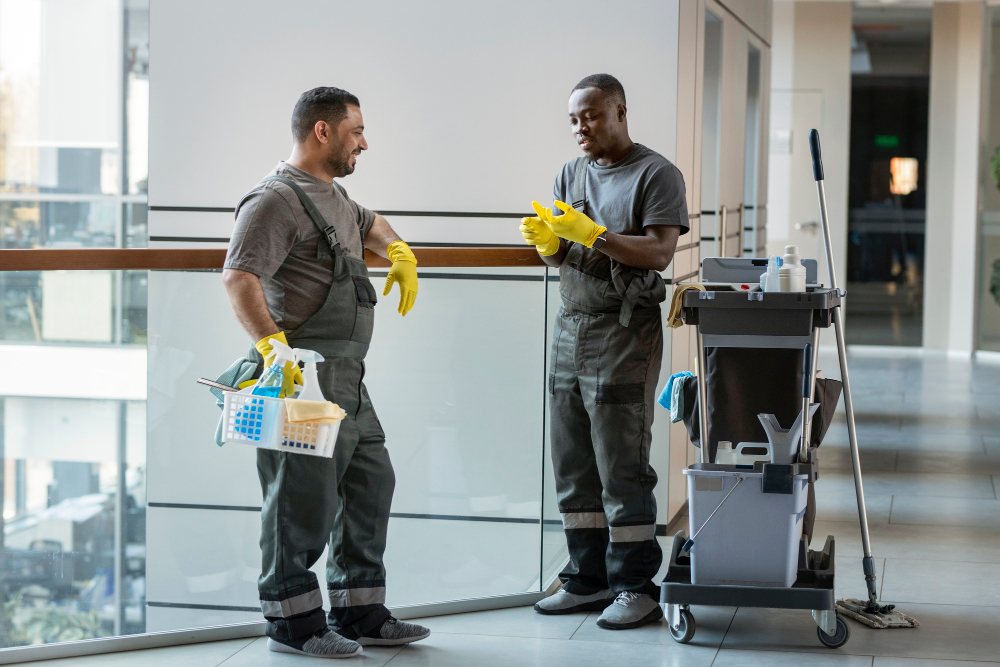 full shot men wearing equipment